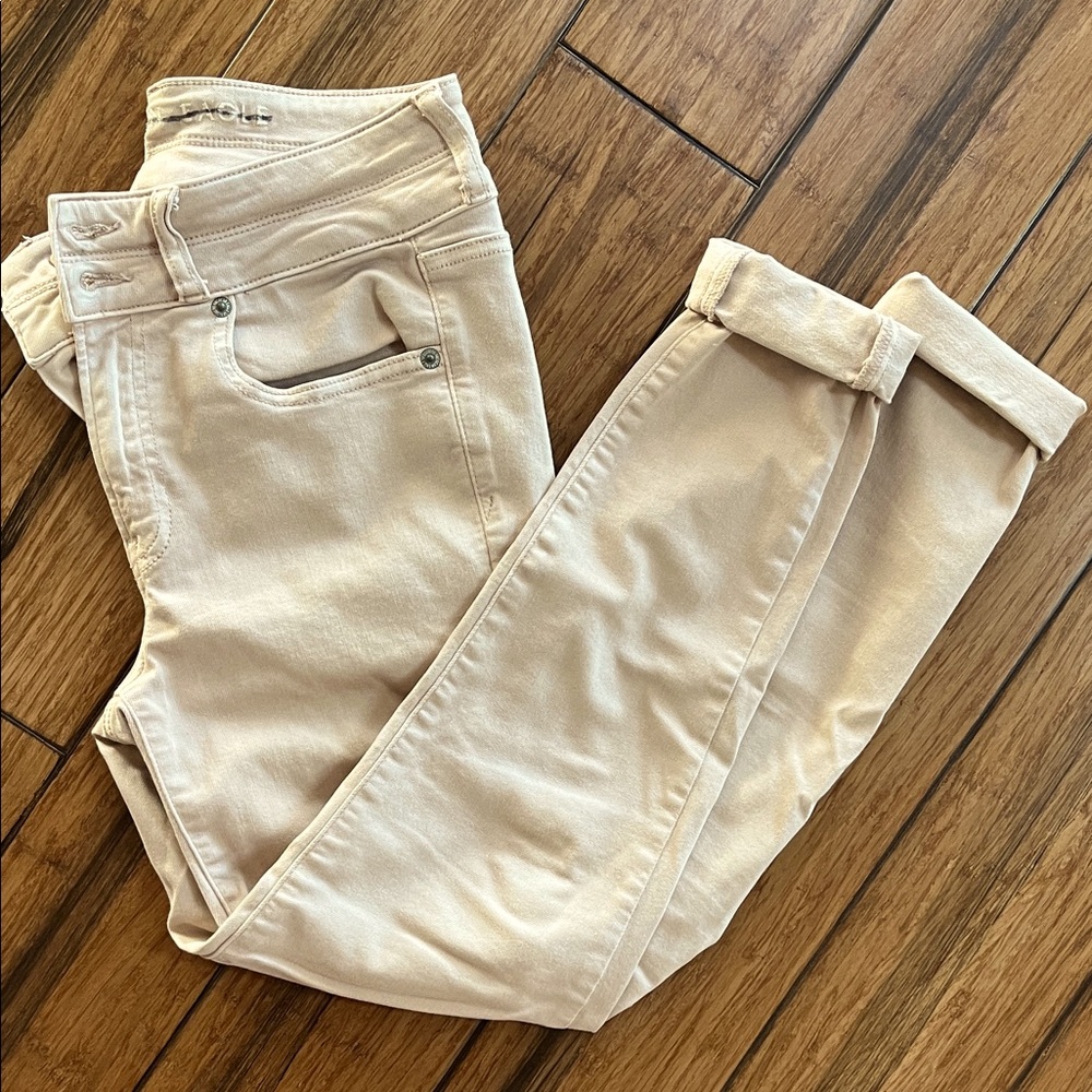 American Eagle pale pink jeans